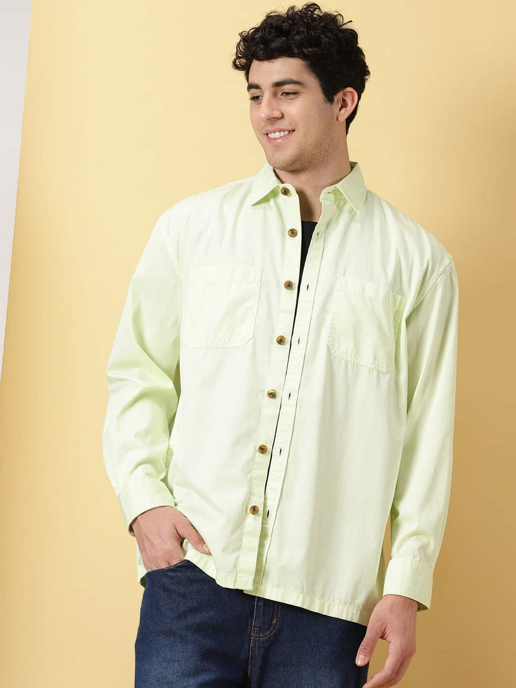 Thomas Scott Men Smart Pure Cotton Oversized Casual Shirt