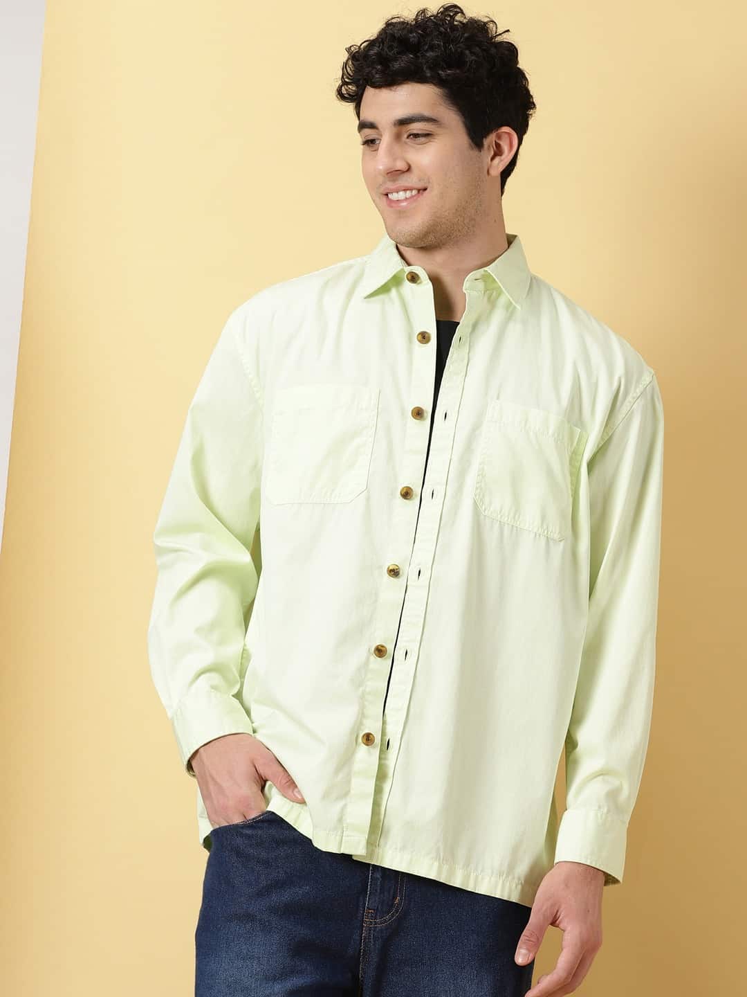 Thomas Scott Men Smart Pure Cotton Oversized Casual Shirt