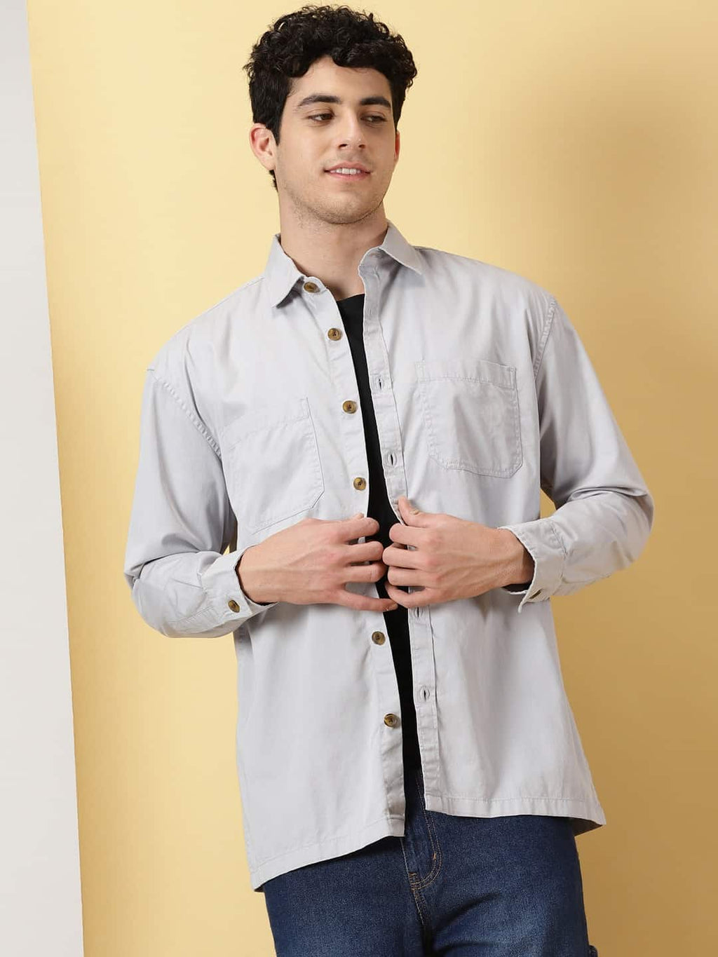 Thomas Scott Men Smart Pure Cotton Oversized Casual Shirt