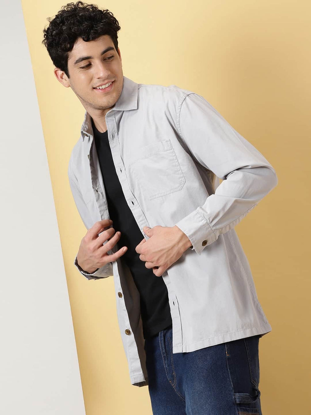 Thomas Scott Men Smart Pure Cotton Oversized Casual Shirt