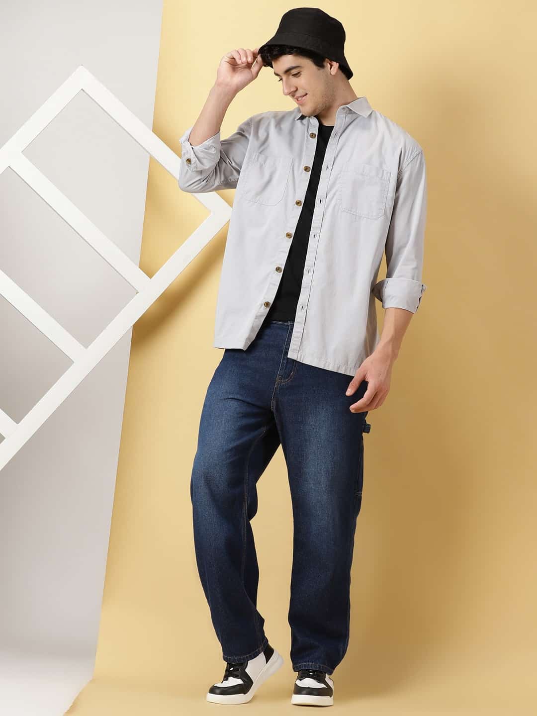 Thomas Scott Men Smart Pure Cotton Oversized Casual Shirt