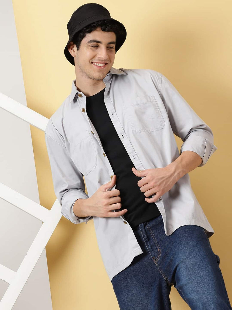 Thomas Scott Men Smart Pure Cotton Oversized Casual Shirt