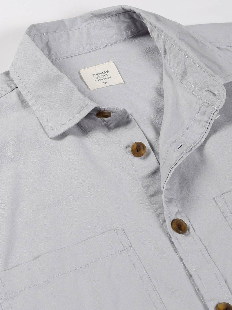 Thomas Scott Men Smart Pure Cotton Oversized Casual Shirt