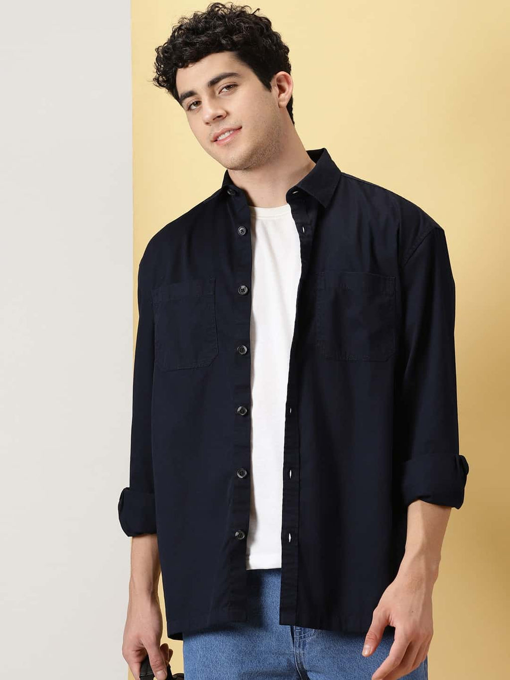 Thomas Scott Men Smart Pure Cotton Oversized Casual Shirt