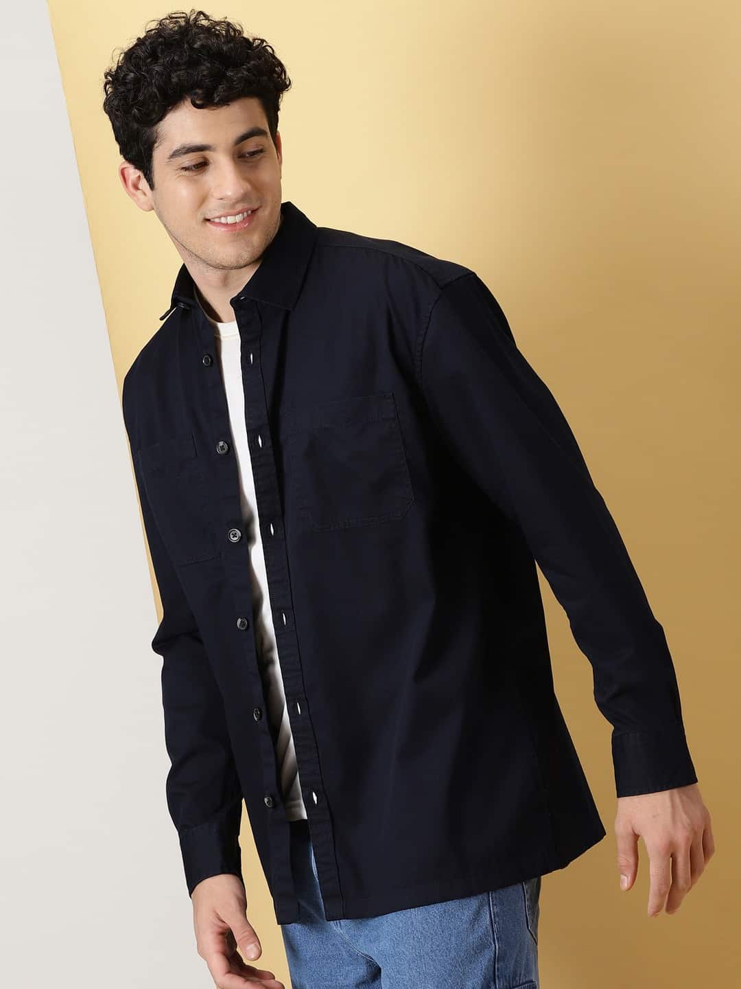 Thomas Scott Men Smart Pure Cotton Oversized Casual Shirt