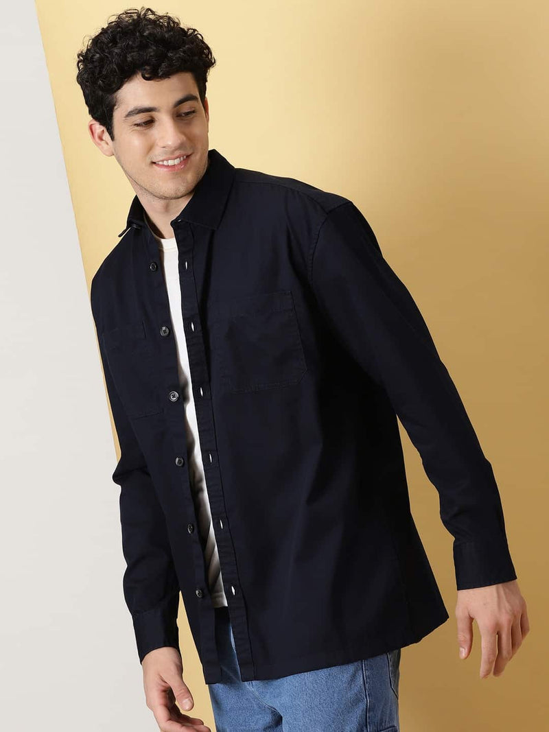 Thomas Scott Men Smart Pure Cotton Oversized Casual Shirt