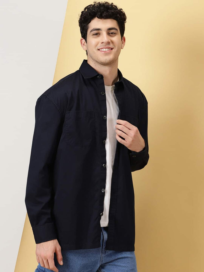 Thomas Scott Men Smart Pure Cotton Oversized Casual Shirt