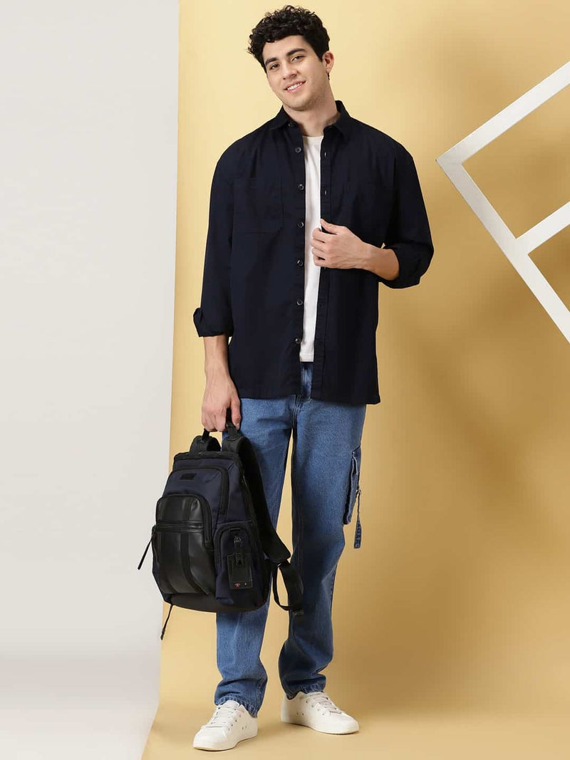 Thomas Scott Men Smart Pure Cotton Oversized Casual Shirt