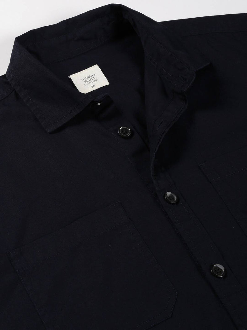 Thomas Scott Men Smart Pure Cotton Oversized Casual Shirt
