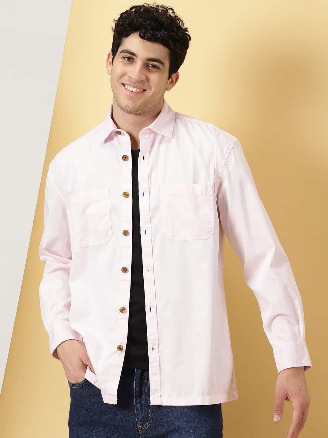 Thomas Scott Men Smart Pure Cotton Oversized Casual Shirt