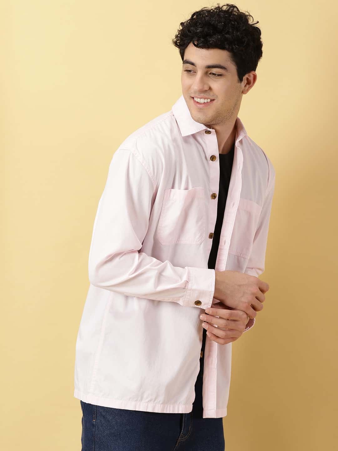 Thomas Scott Men Smart Pure Cotton Oversized Casual Shirt