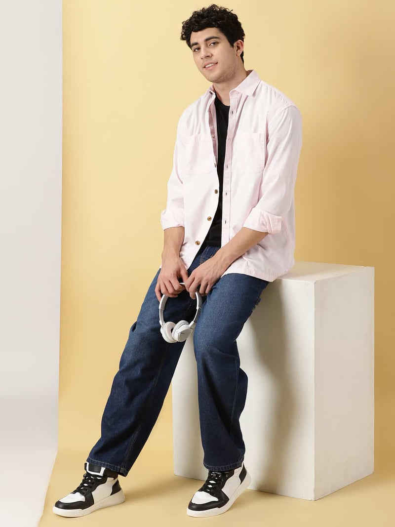 Thomas Scott Men Smart Pure Cotton Oversized Casual Shirt