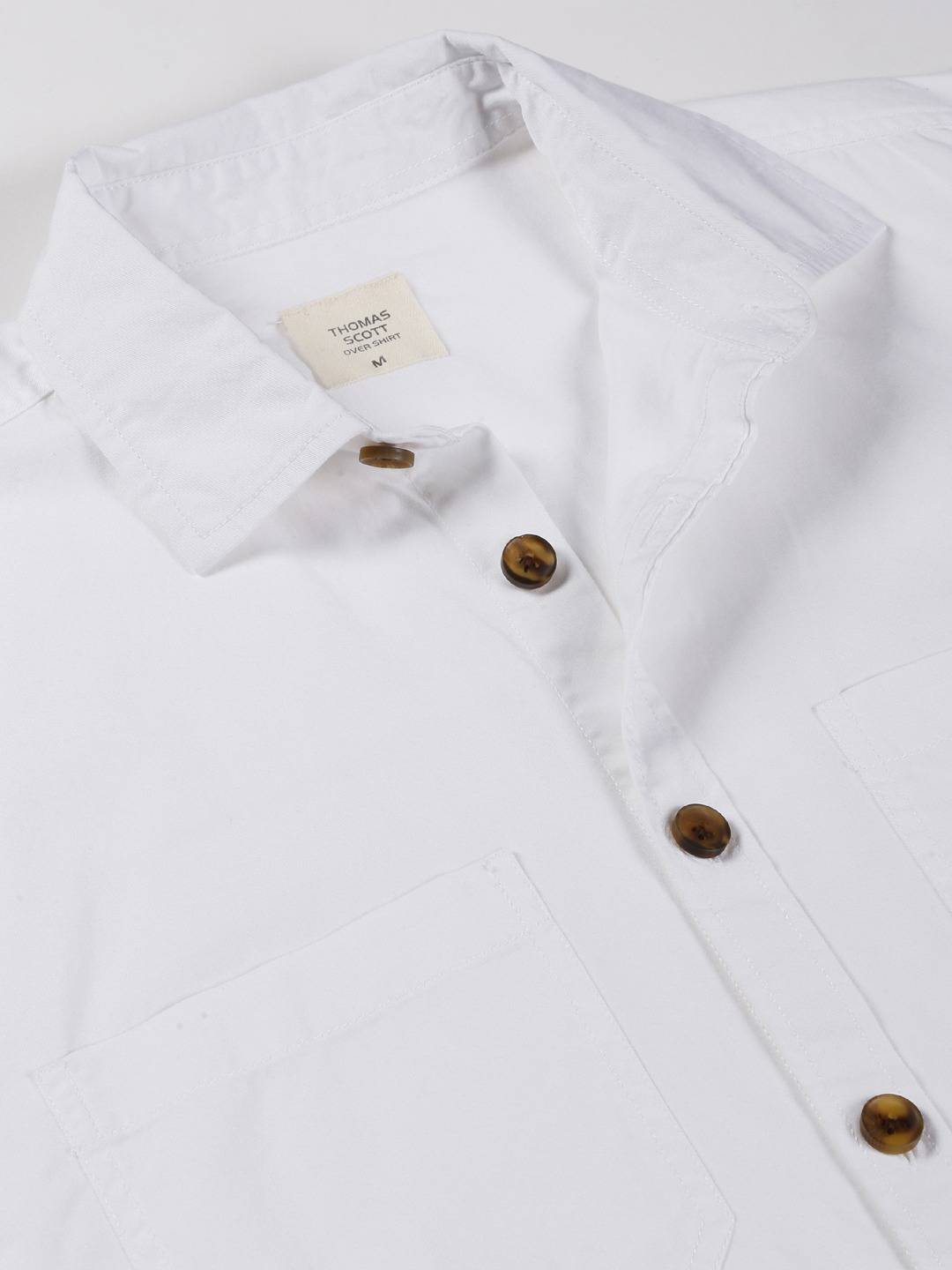 Thomas Scott Men Smart Pure Cotton Oversized Casual Shirt