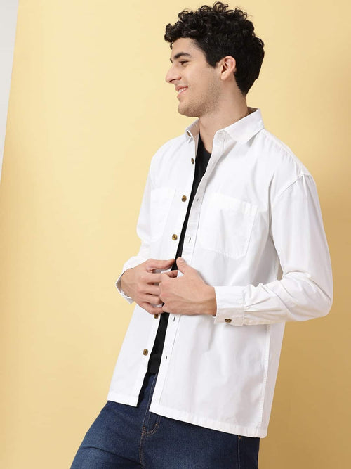 Thomas Scott Men Smart Pure Cotton Oversized Casual Shirt