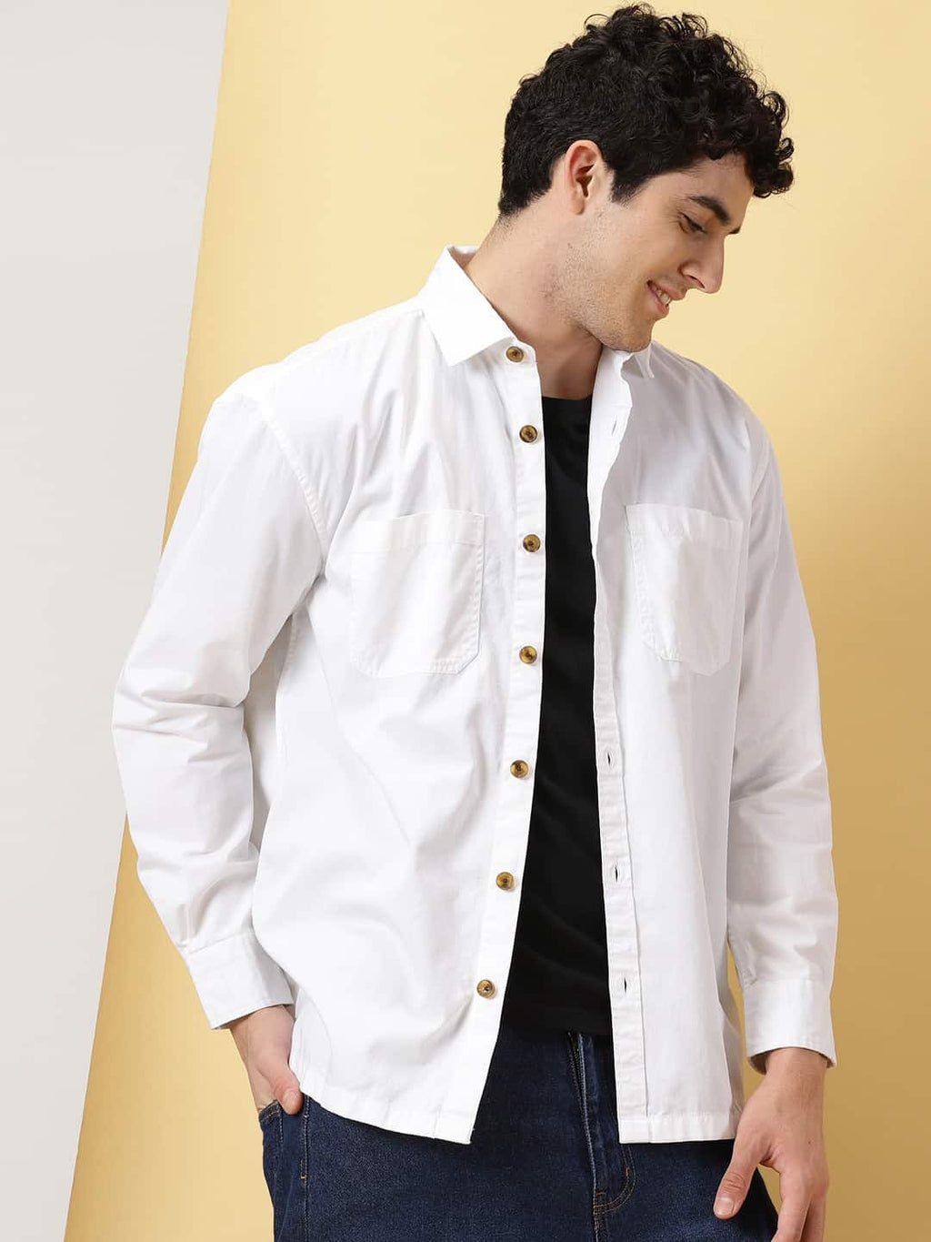 Thomas Scott Men Smart Pure Cotton Oversized Casual Shirt