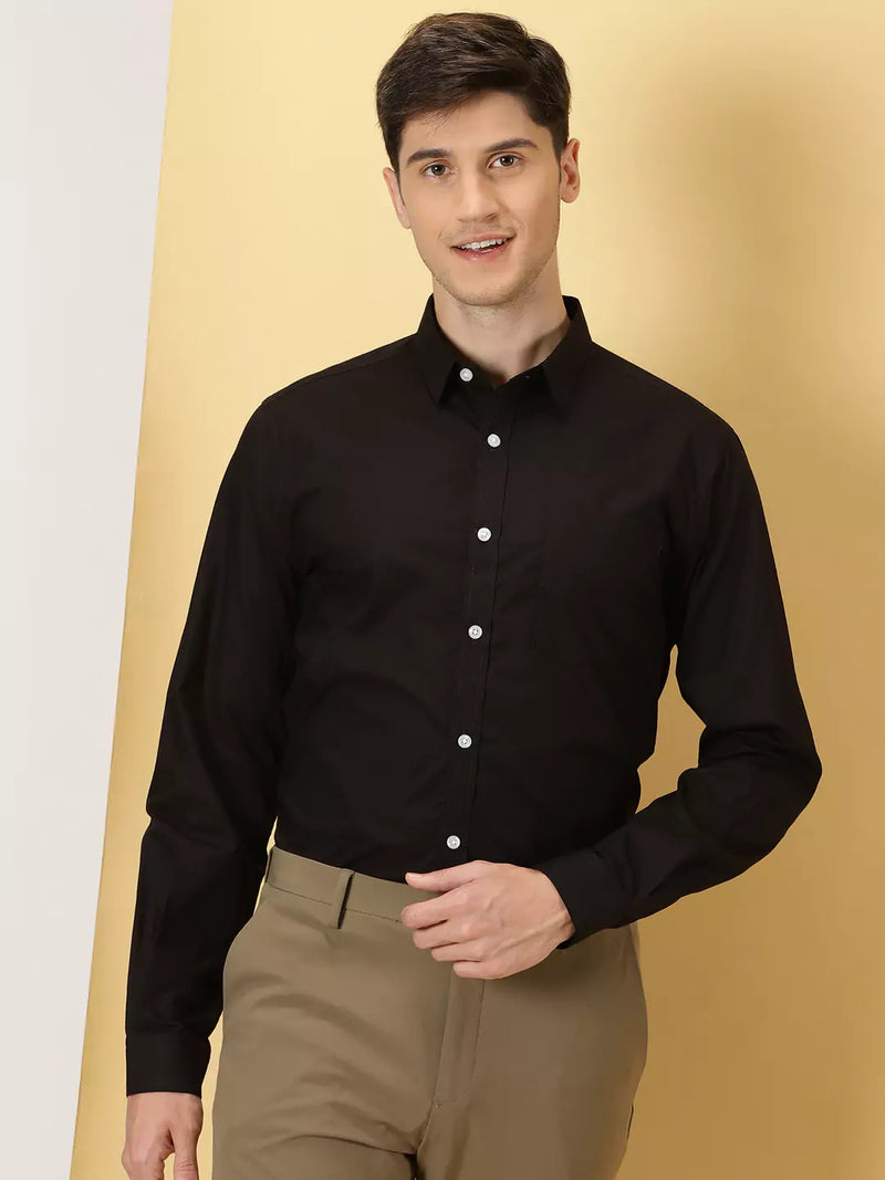 Thomas Scott Men Classic Slim Fit Opaque Cotton Formal Shirt