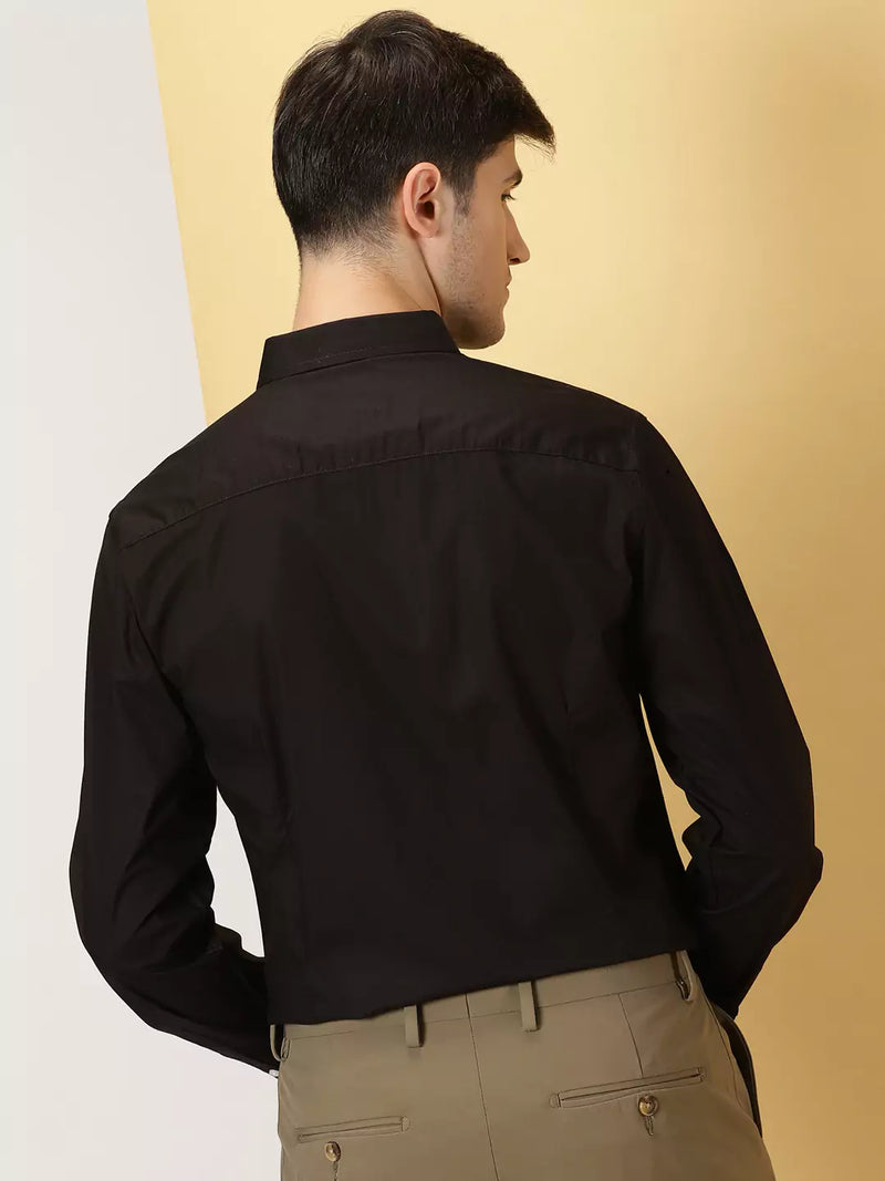 Thomas Scott Men Classic Slim Fit Opaque Cotton Formal Shirt