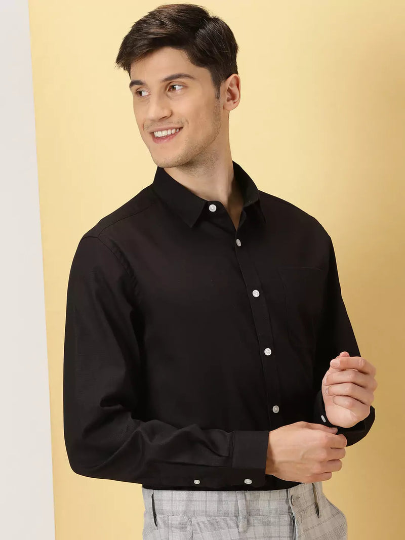 Thomas Scott Men Classic Slim Fit Opaque Cotton Formal Shirt