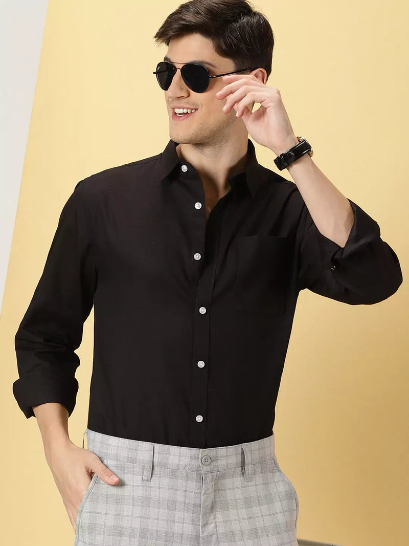 Thomas Scott Men Classic Slim Fit Opaque Cotton Formal Shirt