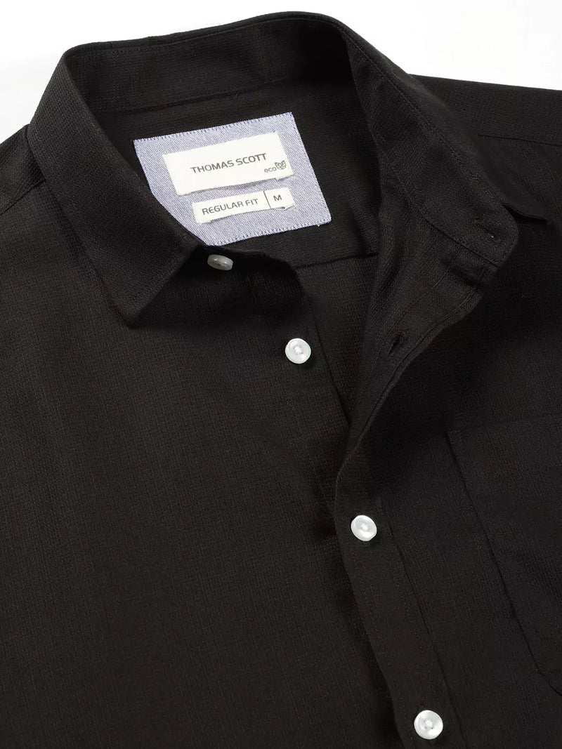 Thomas Scott Men Classic Slim Fit Opaque Cotton Formal Shirt