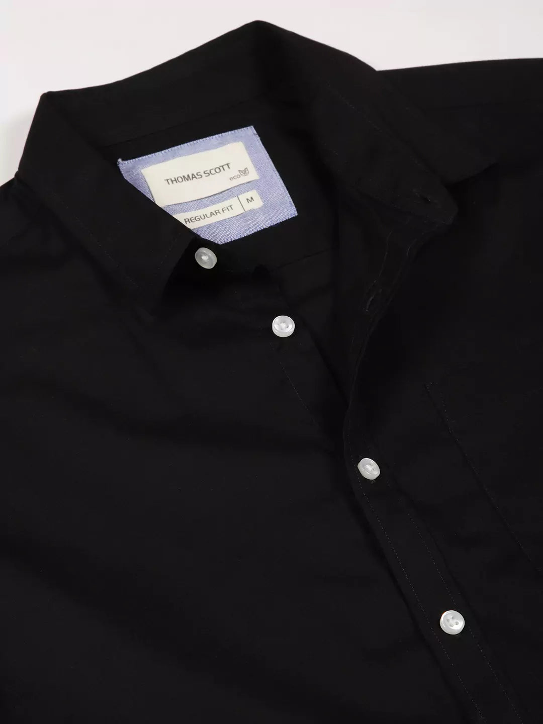 Thomas Scott Men Classic Slim Fit Long Sleeves Spread Collar Cotton Opaque Formal Shirt