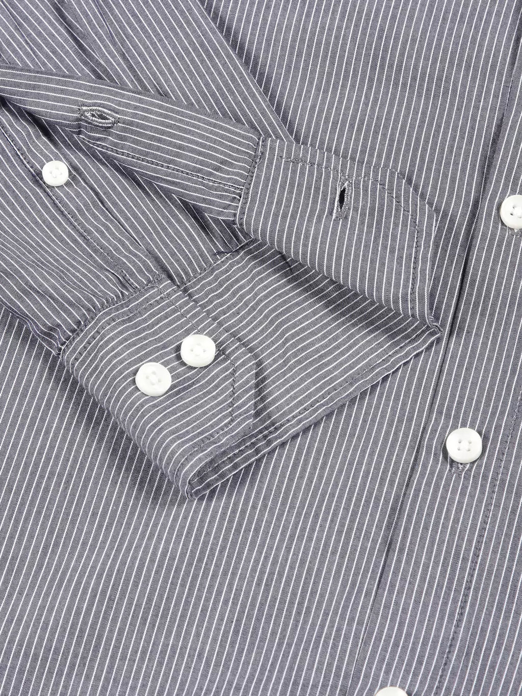 Thomas Scott Men Premium Fit Striped Spread Collar Roll-Up Sleeves Cotton Casual Shirt