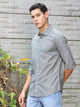 Thomas Scott Men Premium Long Sleeves Spread Collar Cotton Opaque Striped Casual Shirt