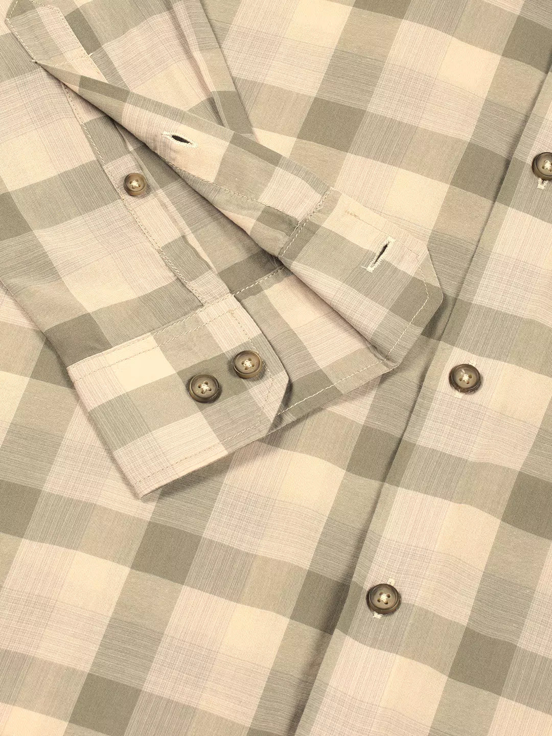 Thomas Scott Men Premium Spread Collar Shepherd Checked Cotton Casual Shirt