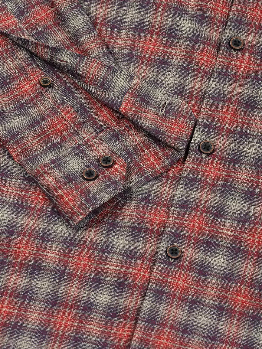 Thomas Scott Men Premium Spread Collar Tartan Checked Cotton Casual Shirt