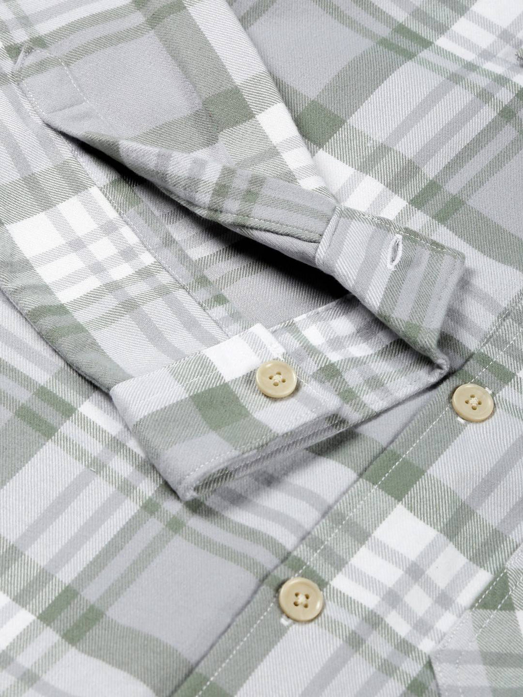 Thomas Scott Men Classic Spread Collar Long Sleeves Checked Casual Shirt