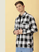 Thomas Scott Men Classic spread collar Long Sleeves Checked Casual Shirt