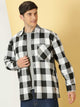 Thomas Scott Men Smart Buffalo Checked Cotton Oversized Casual Shacket