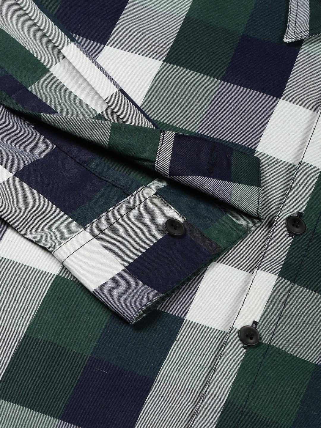 Thomas Scott Men Classic Tartan Checks Opaque Checked Cotton Casual Shirt