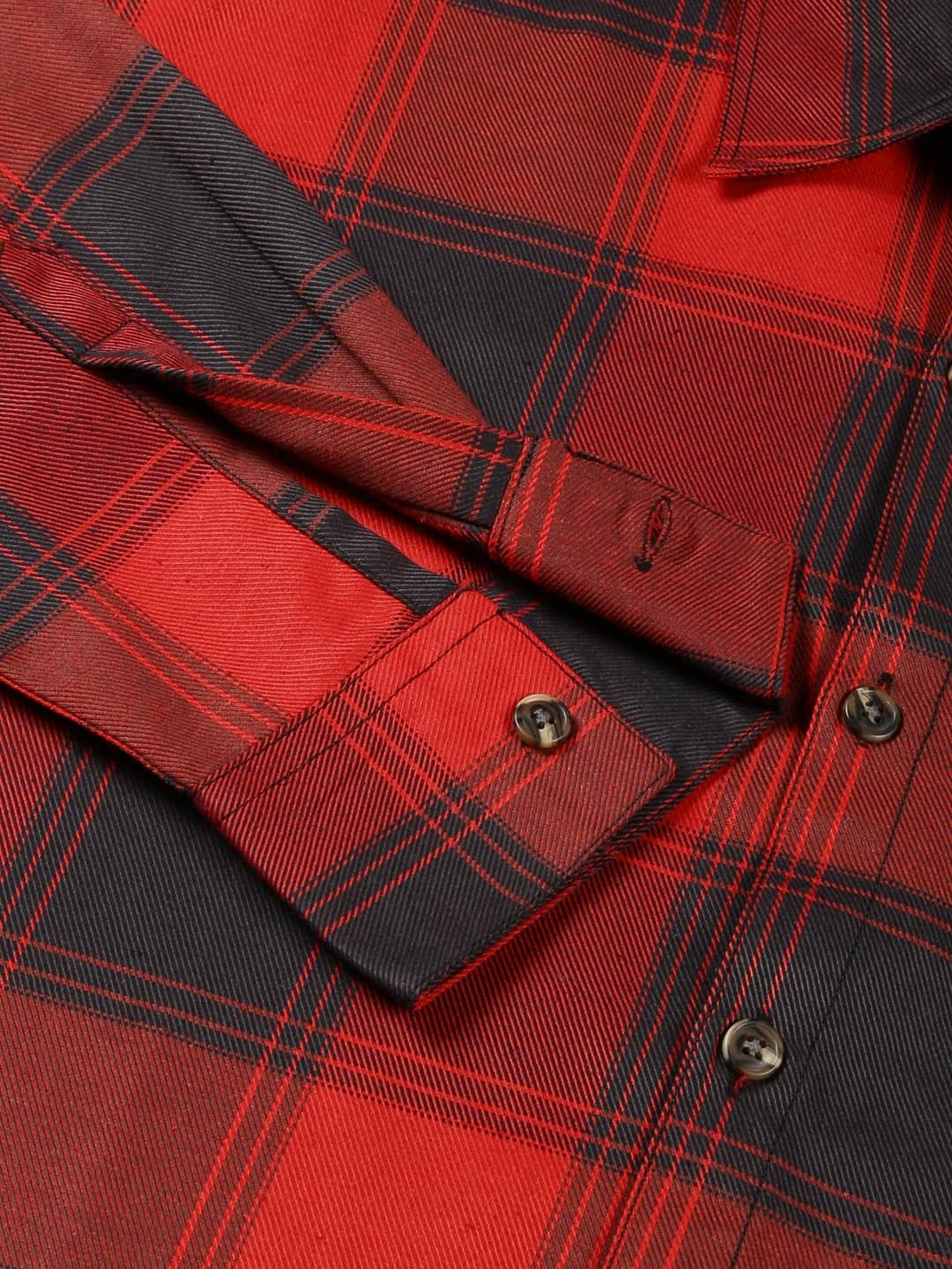Thomas Scott Men Classic Opaque Checked Cotton Casual Shirt