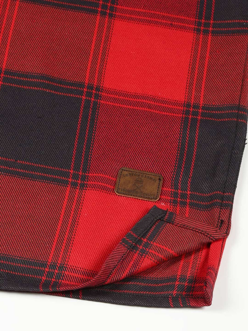 Thomas Scott Men Classic Opaque Checked Cotton Casual Shirt