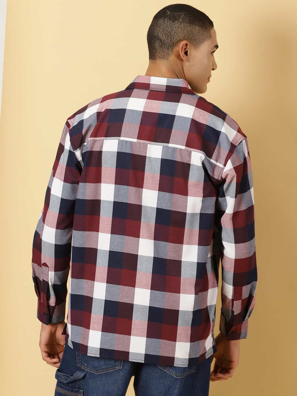 Thomas Scott Men Classic Tartan Checks Opaque Checked Cotton Casual Shirt