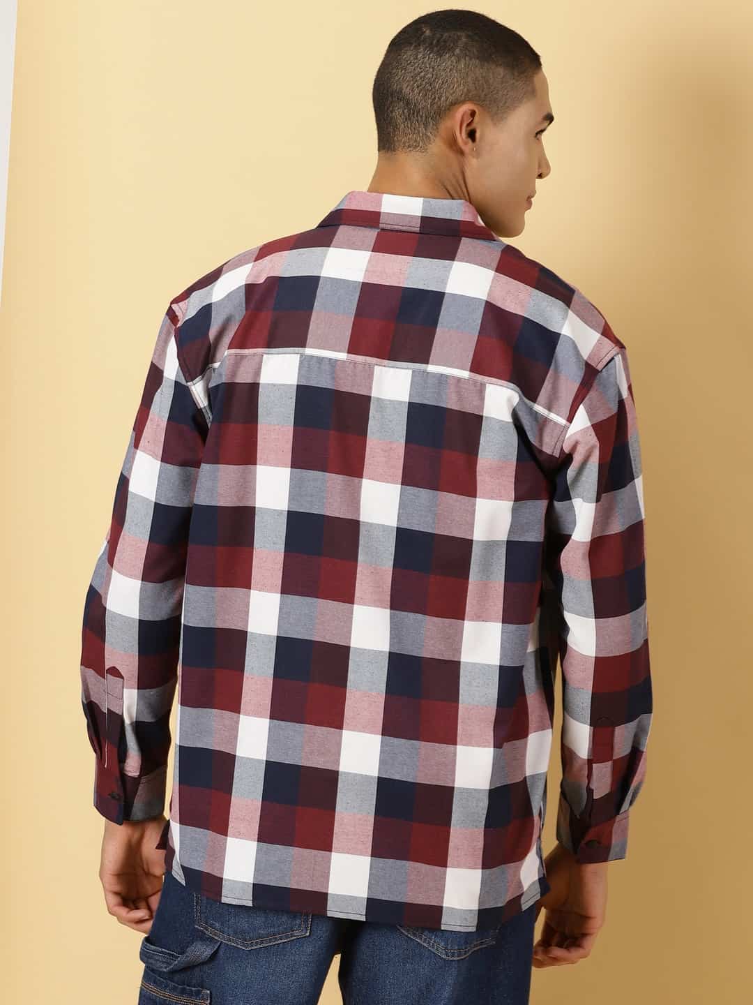 Thomas Scott Men Classic Tartan Checks Opaque Checked Cotton Casual Shirt