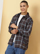 Brown Classic Tartan Checks Opaque Checked Cotton Casual Shirt For Men