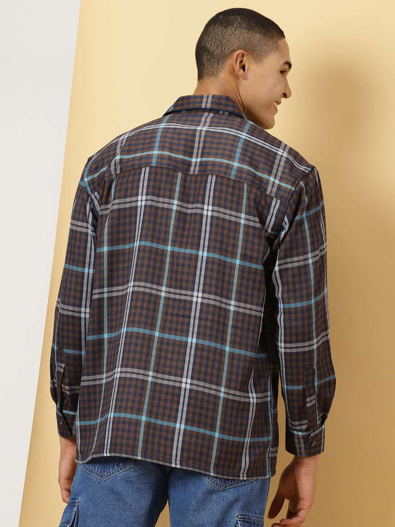 Thomas Scott Men Classic Tartan Checks Opaque Checked Cotton Casual Shirt