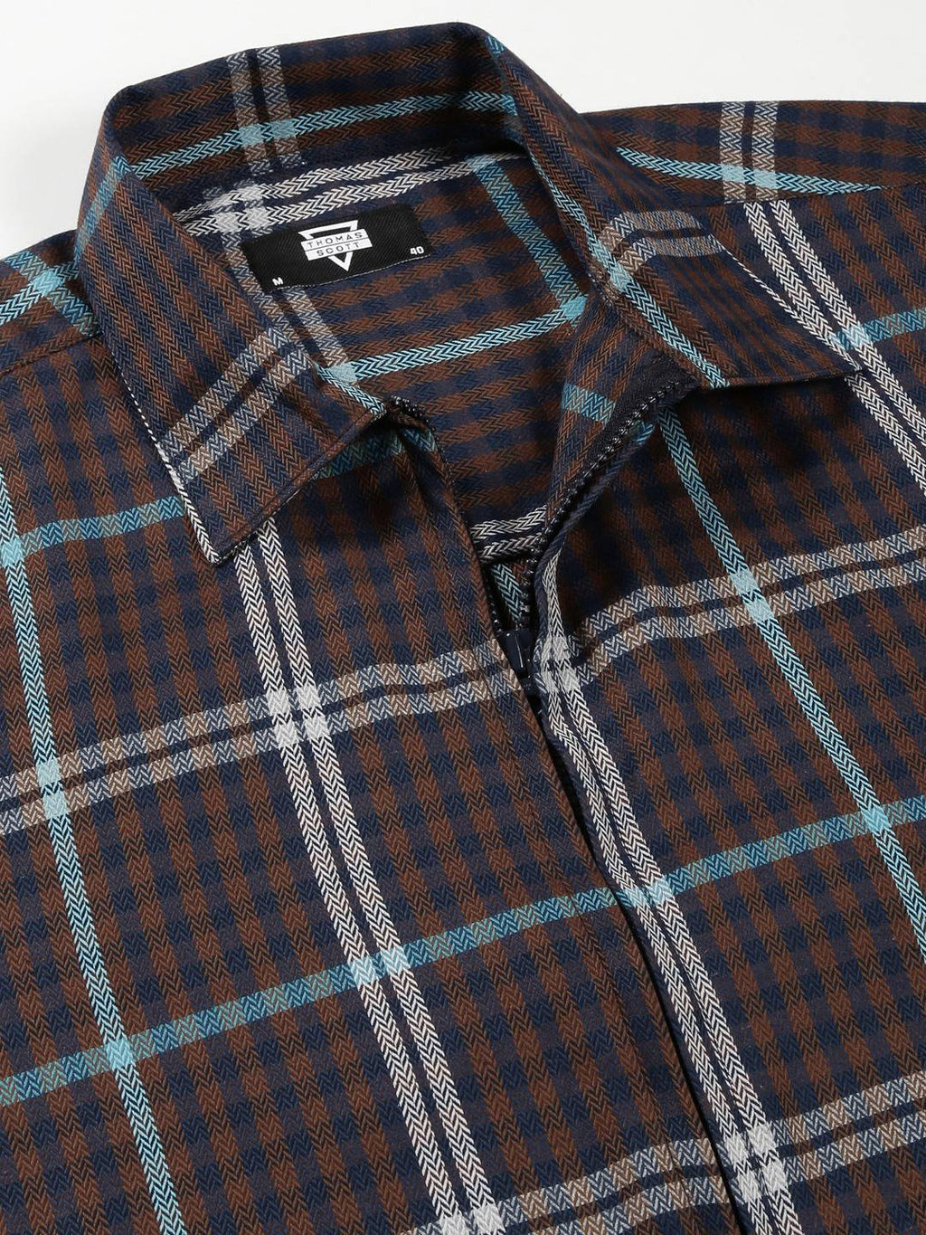 Thomas Scott Men Classic Tartan Checks Opaque Checked Cotton Casual Shirt
