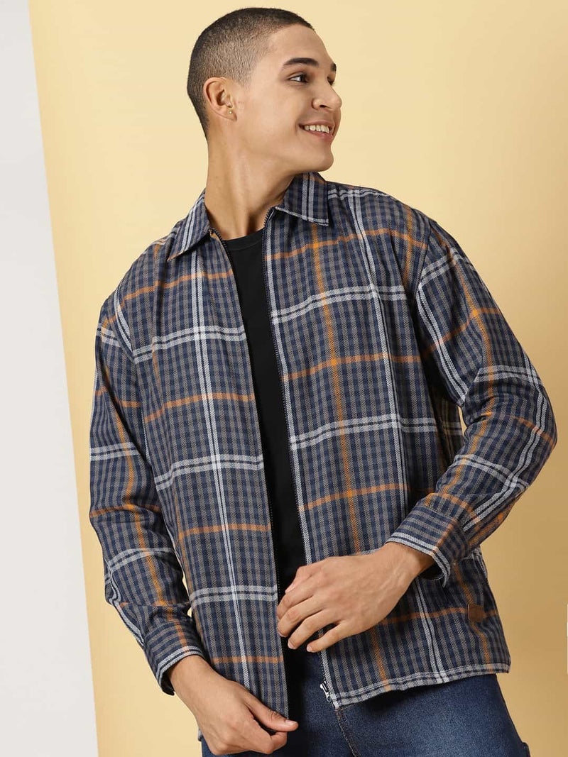 Thomas Scott Men Classic Tartan Checks Opaque Checked Cotton Casual Shirt