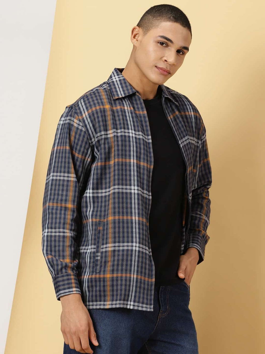 Thomas Scott Men Classic Tartan Checks Opaque Checked Cotton Casual Shirt