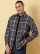 Grey Classic Tartan Checks Opaque Checked Cotton Casual Shirt For Men