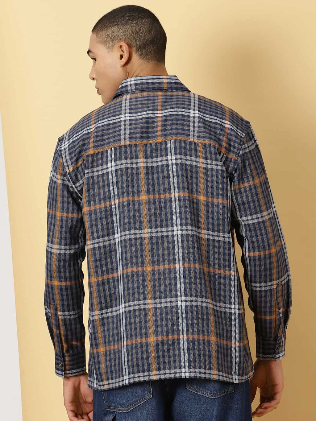 Thomas Scott Men Classic Tartan Checks Opaque Checked Cotton Casual Shirt