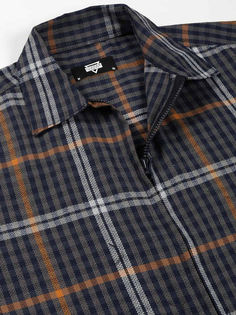 Thomas Scott Men Classic Tartan Checks Opaque Checked Cotton Casual Shirt