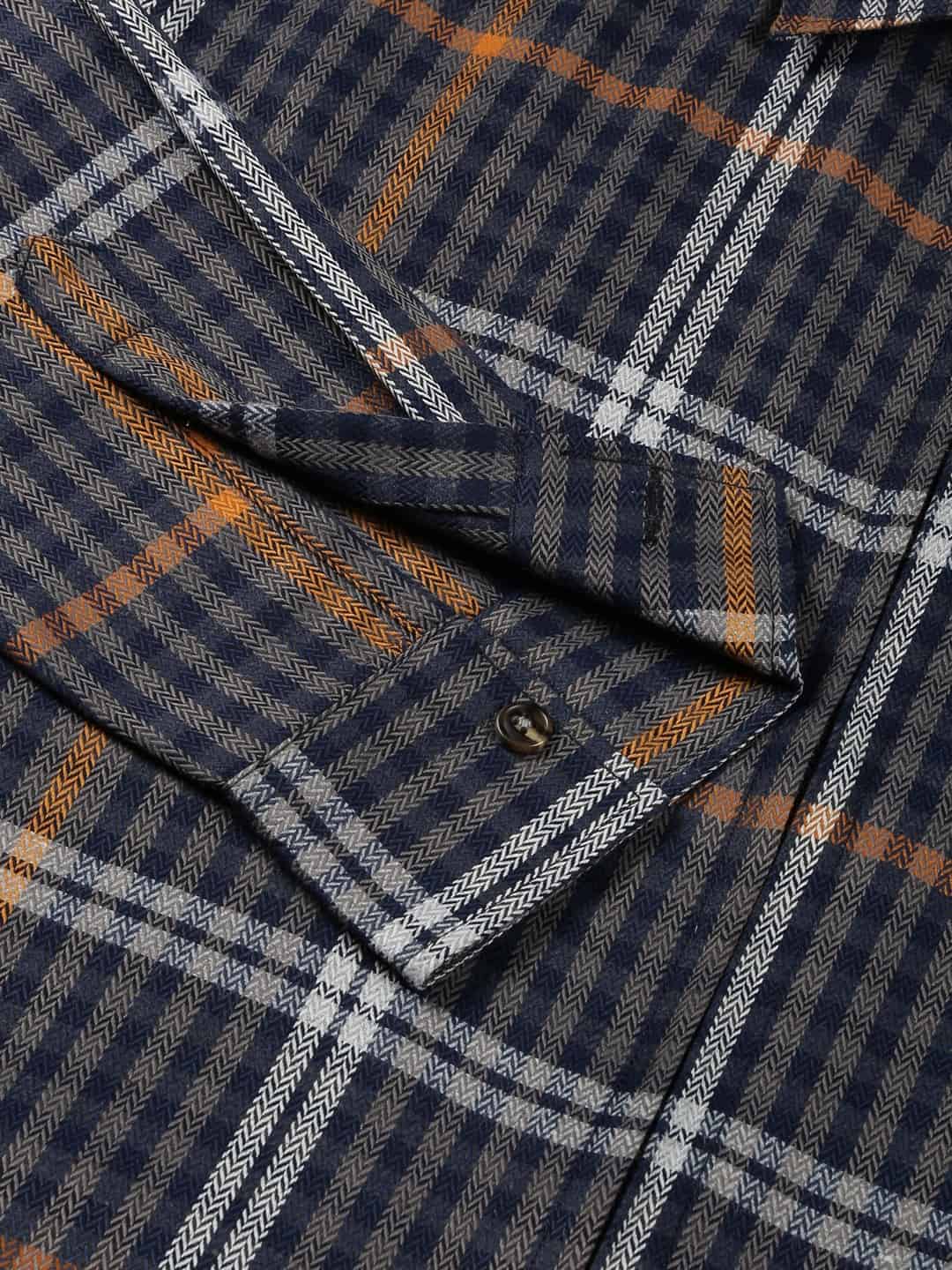 Thomas Scott Men Classic Tartan Checks Opaque Checked Cotton Casual Shirt
