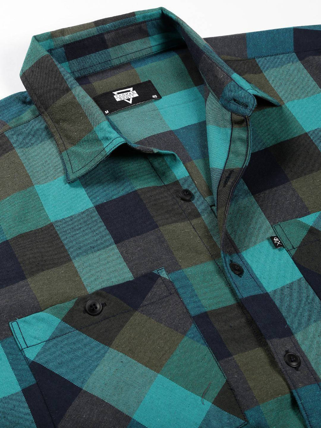 Thomas Scott Men Smart Checked Opaque Oversized Casual Shirt