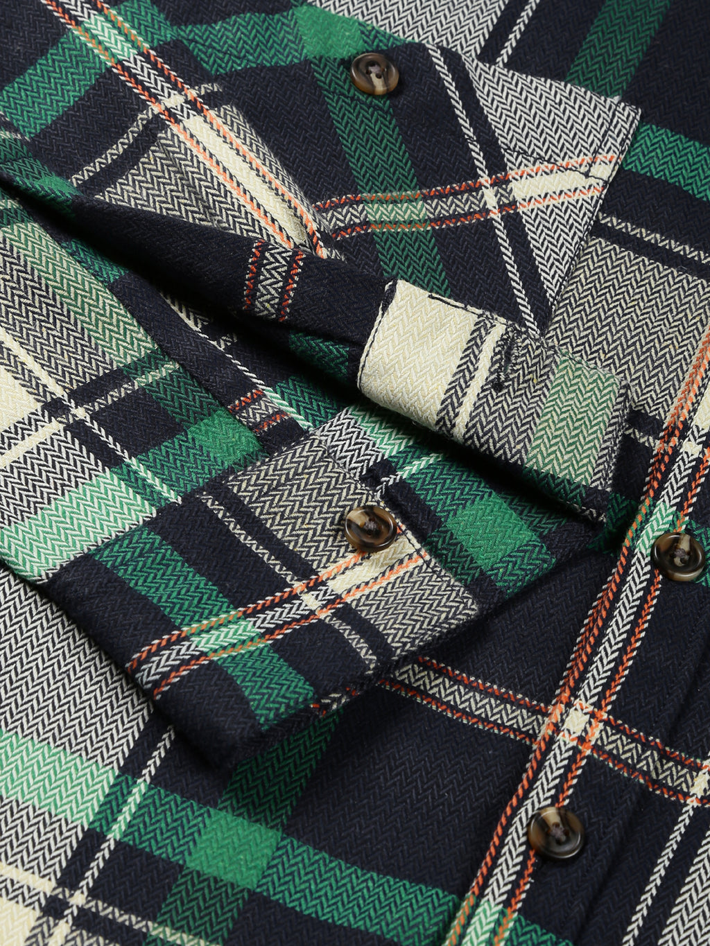 Thomas Scott Men Classic Buffalo Checked Twill Cotton Shirt