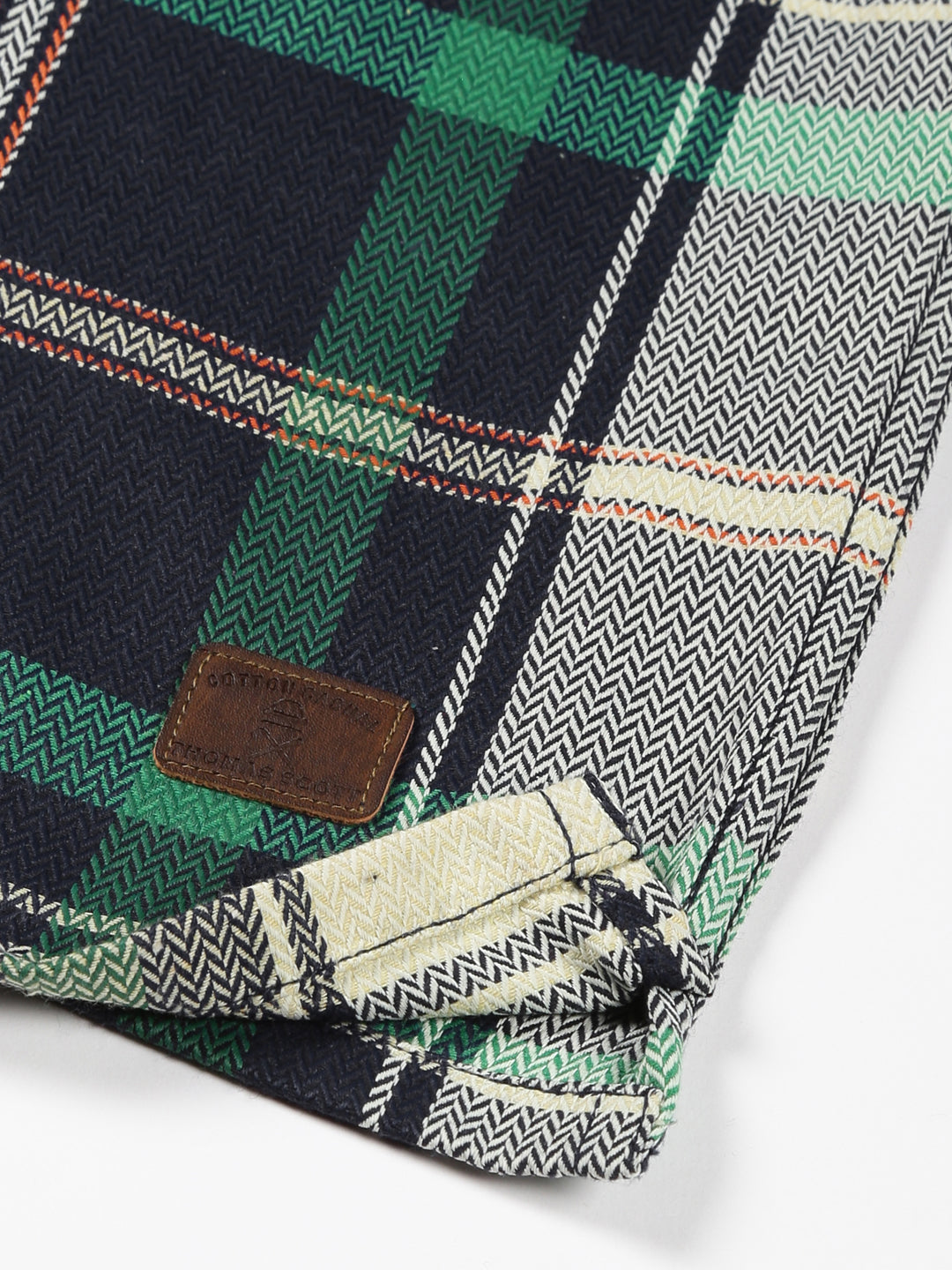 Thomas Scott Men Classic Buffalo Checked Twill Cotton Shirt