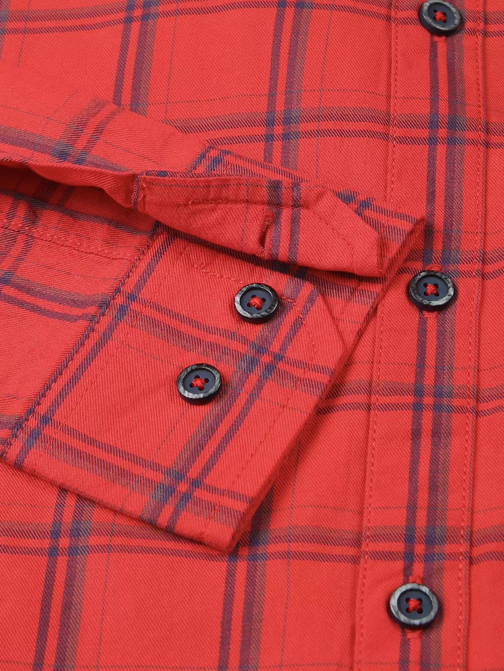 Thomas Scott Men Slim Fit Checked Spread Collar Long Sleeves Cotton Casual Shirt